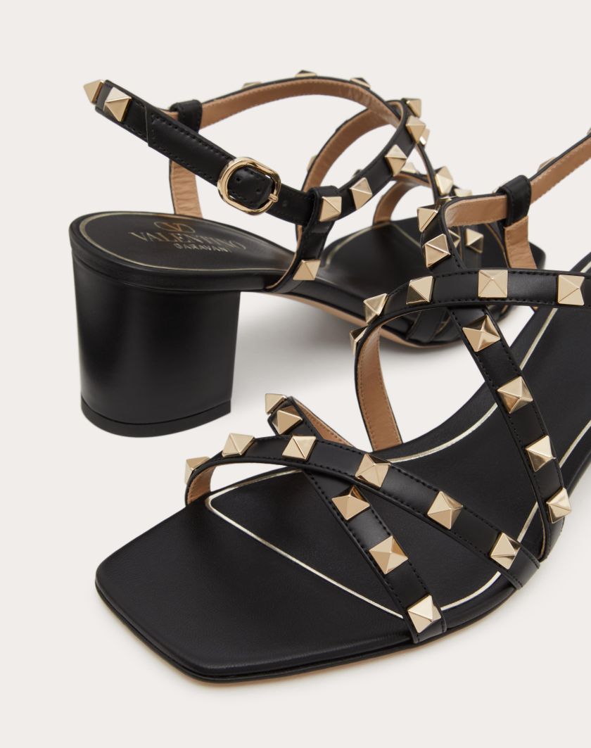 ROCKSTUD CALFSKIN SANDAL WITH STRAPS 60MM - Image 3